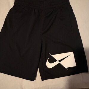 Nike Black Athletic Shorts with White Logo Accent